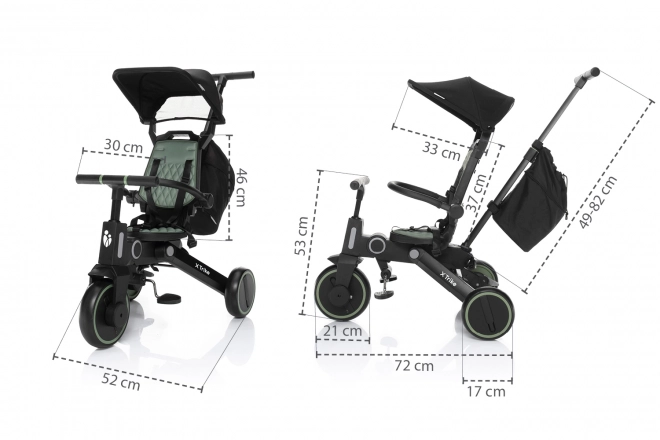 Tříkolka X Trike, District Green