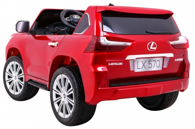 Lexus LX570 Lakované auto pro 2 děti Červená + dálkové ovládání + EVA kola + rádio MP3 LED