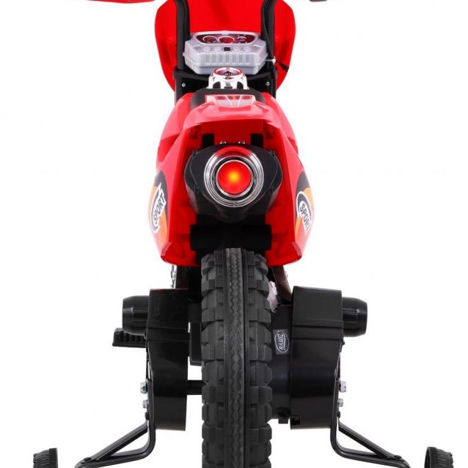 Krosové kolo pro děti Vozidlo na baterie Červené + asistenční kola + LED zvuky