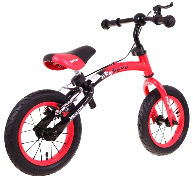 Dětské krosové kolo Boomerang SporTrike + variabilní uspořádání rámu – červené