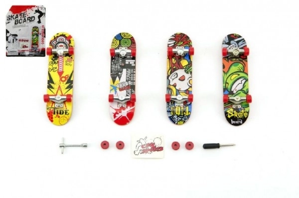 Prstový šroubovací skateboard s doplňky - 10 cm