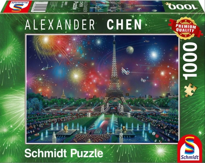 Puzzle Ohňostroj nad Eiffelovou věží 1000 dílků