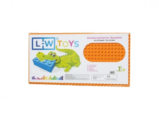 L-W Toys Velká podložka na stavění - JUNIOR 16x32 bodů oranžová