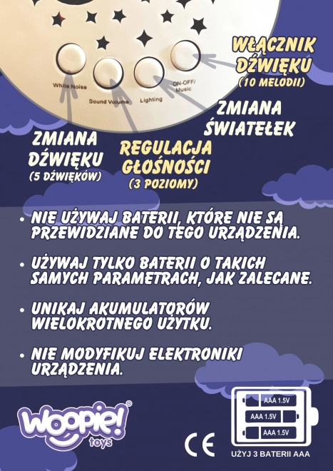 Woopie Baby uklidňující plyšák s projektorem medvídek 2v1