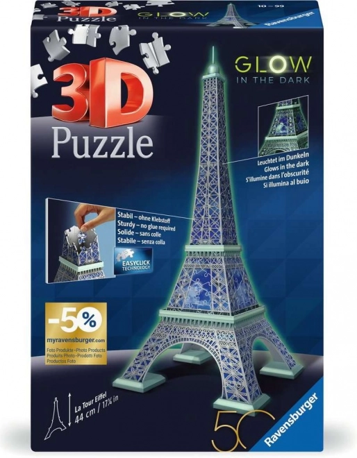 RAVENSBURGER Svítící 3D puzzle Eiffelova věž 224 dílků