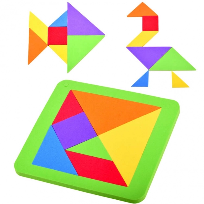 Barevná logická skládanka Tangram z měkké pěny