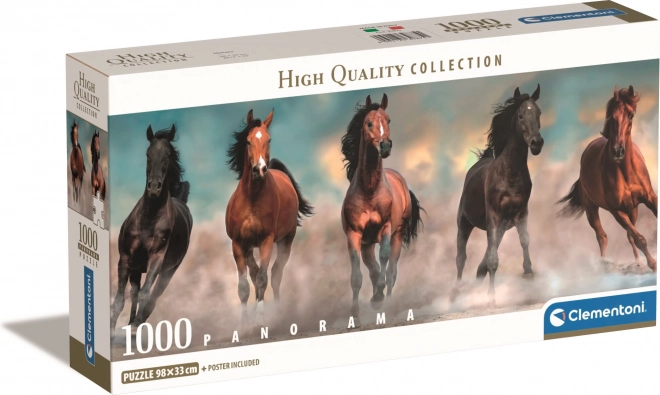 Puzzle 1000 prvků Kompaktní panorama Koně