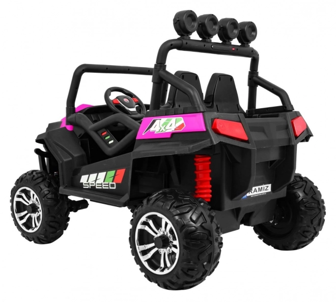 Dětská terénní buggy Grand Lift růžová + pohon 4x4 + dálkové ovládání + nosič zavazadel + rádio MP3 + LED dioda