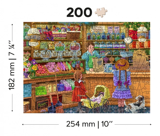 WOODEN CITY Dřevěné puzzle Sladké dobrodružství 2v1, 200 dílků EKO