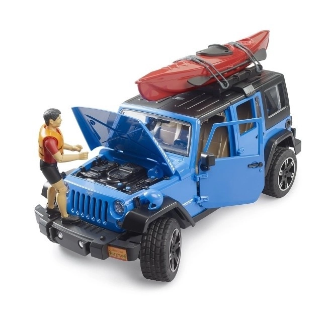 Bruder Jeep Wrangler Rubicon s kajakem a figurkou 1:16