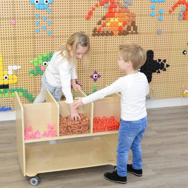 Masterkidz geometrický stavební set s kolíčky 64 ks pro STEM tabule