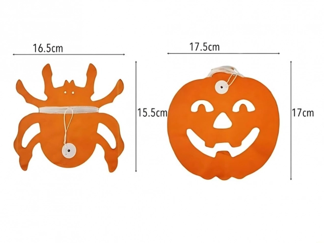 Dekorativní girlanda halloweenská dýně/ pavouk z papíru dlouhá 3 metry