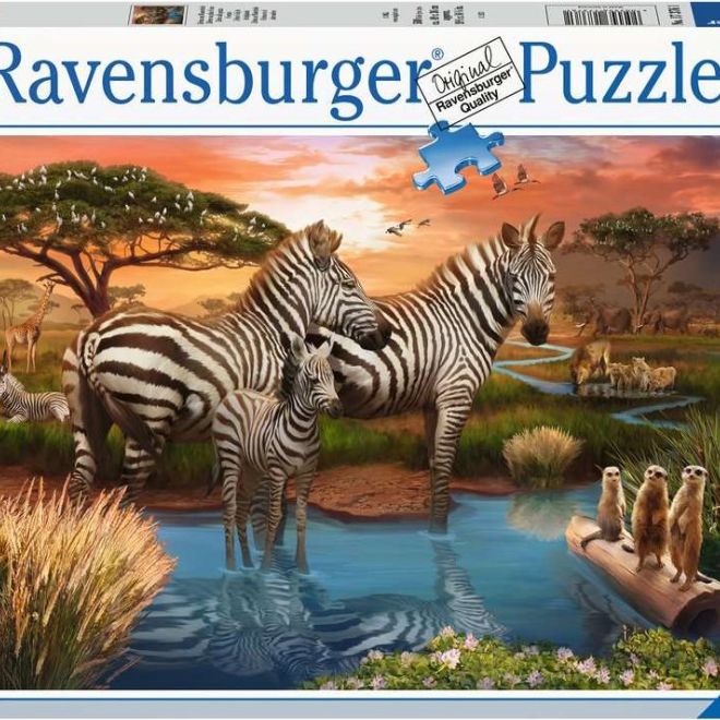 RAVENSBURGER Puzzle Zebry u napajedla 500 dílků
