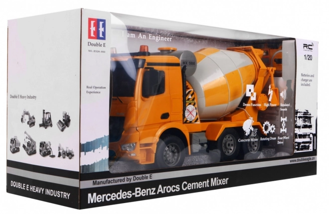 Mercedes-Benz Arocs míchačka na beton pro děti 6+ Dálkově ovládaný model 1:20 Zvuk Světla