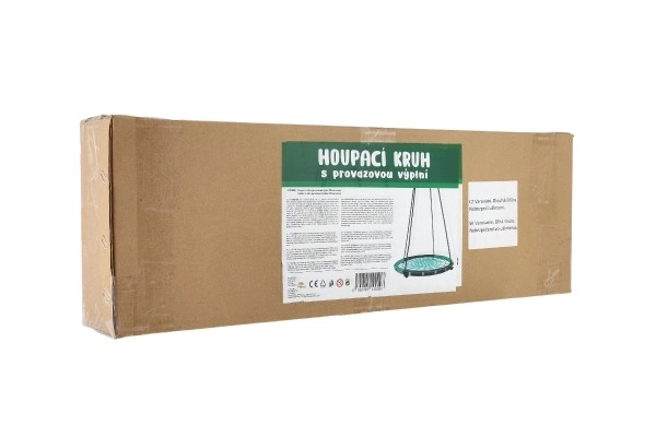 Houpací kruh 100 cm provazový výplet v krabici 75x26x12cm – Zelený