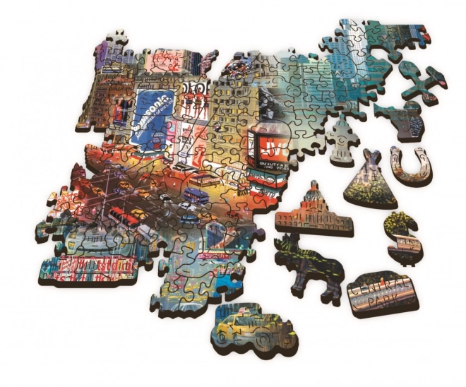 Dřevěné oboustranné puzzle Koláž NEW YORK 1000 dílků