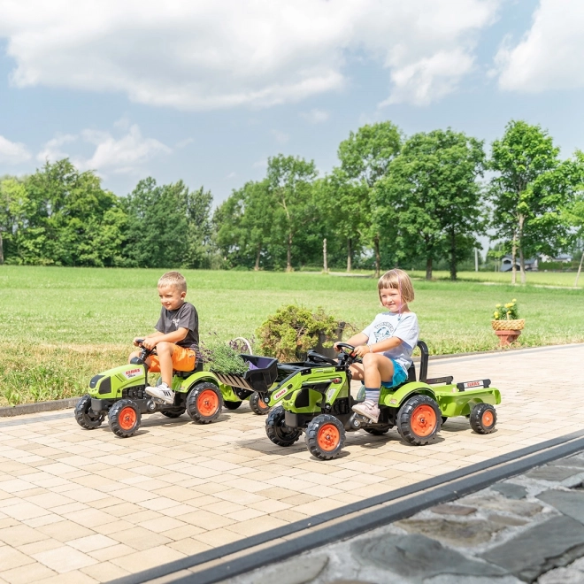 Šlapací traktor Claas Arion 410 s valníkem zelený