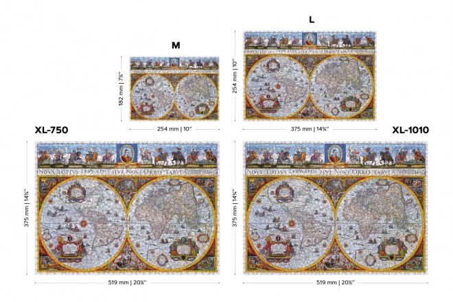 WOODEN CITY Dřevěné puzzle Antická mapa Nova Terrarum 2v1, 505 dílků EKO