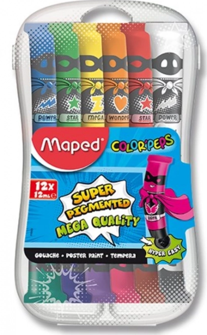 MAPED Temperové barvy 12x12ml v plastovém boxu