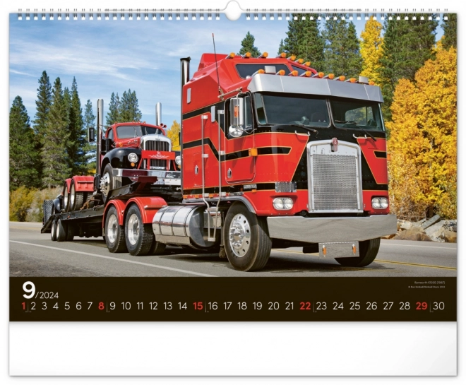 Nástěnný kalendář Trucks 2024, 48 × 33 cm