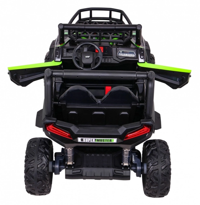 Buggy UTV Off-roader pro děti Zelená + dálkové ovládání + nosič zavazadel + pomalý start + EVA + MP3 LED