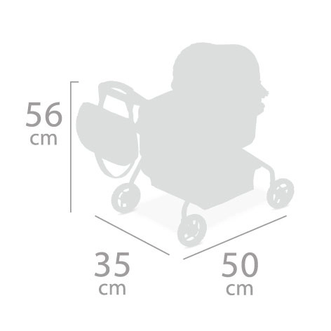 DeCuevas 86033 Můj první kočárek pro panenky s taškou a doplňky Martina 2020 - 56 cm
