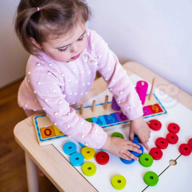 Woopie zelený Montessori učící puzzle počítání a barvy