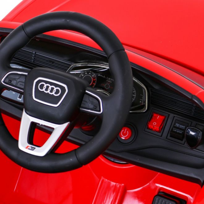 Audi RS Q8 Autobaterie červená + dálkové ovládání + pomalý start + EVA + LED + MP3 USB
