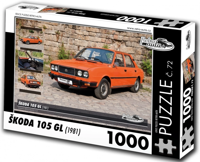 RETRO-AUTA Puzzle č. 72 Škoda 105 GL (1981) 1000 dílků