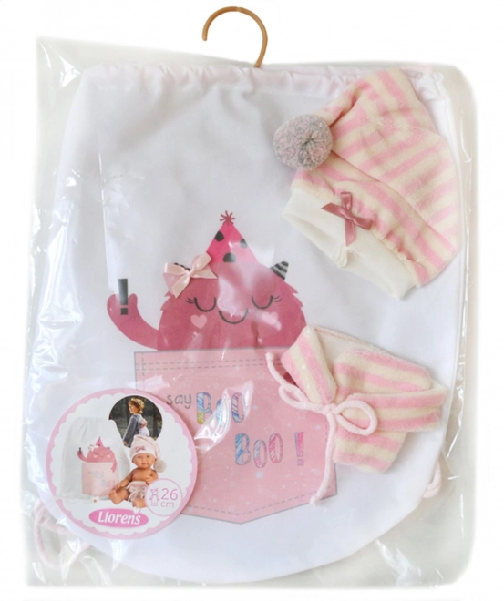 Obleček pro panenku miminko New Born velikosti 26 cm s doplňky