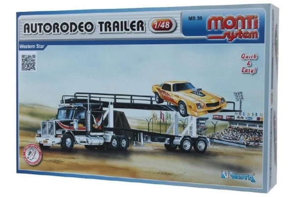 Stavebnice Monti System MS 39 Autorodeo Trailer Western star 1:48 v krabici 32x20x7,5cm