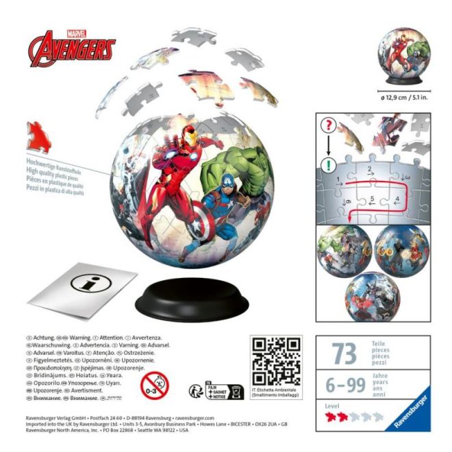 Puzzle-Ball Marvel: Avengers 72 dílků