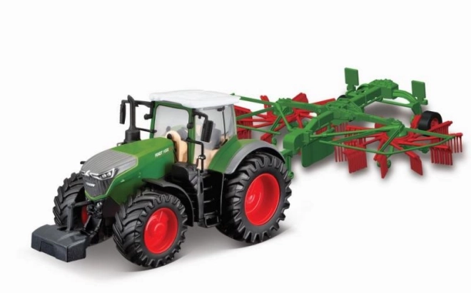 Bburago 10cm Farm Traktor na setrvačník s vlečkou Fendt 1050 Vario