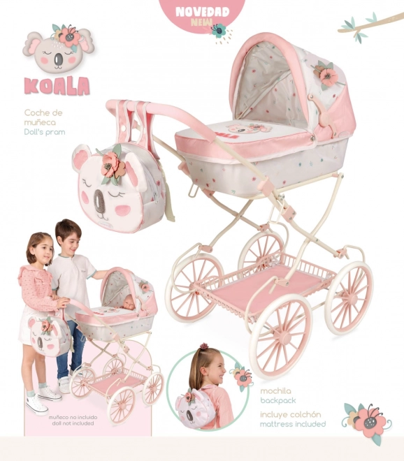 DeCuevas 80079 Skládací kočárek pro panenky s batůžkem KOALA 2024 - 81 cm