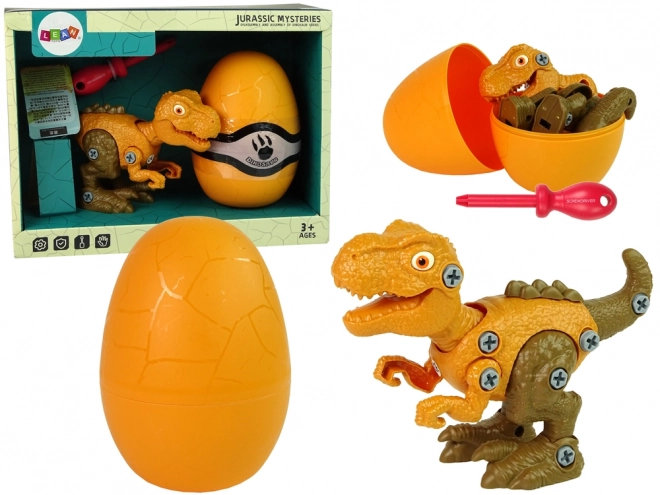 Tyranosaurus Rex Dinosaurus Set s vejcem DIY Šroubovák Orange