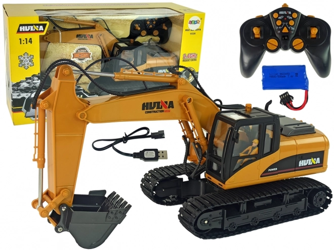 Žlutý RC bagr Caterpillar 1:14 na dálkové ovládání