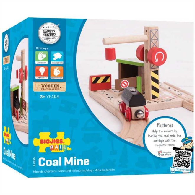 Bigjigs Rail Uhelný důl s jeřábem