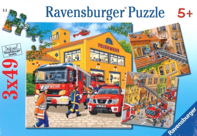 Ravensburger puzzle hasiči 3x49 dílků