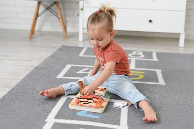 Vrstvené puzzle zvířata na farmě