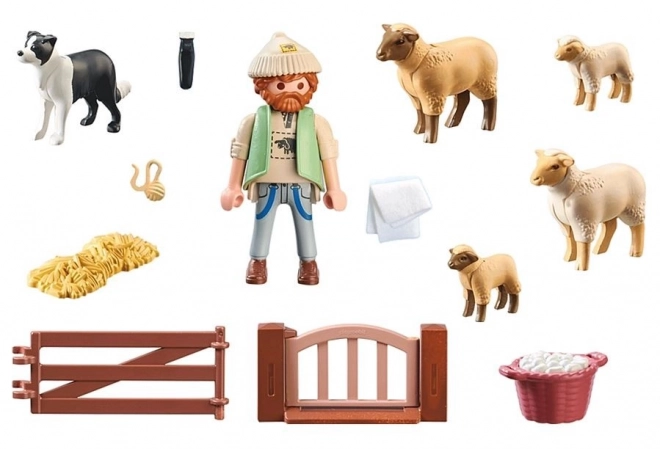 Country 71444 Sada figurek mladého ovčáka s ovcemi