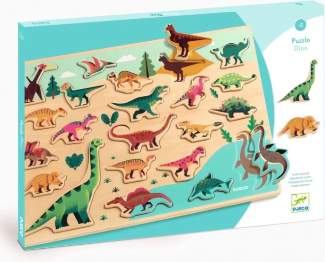Dřevěná vkládačka Dino