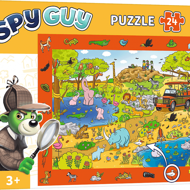 TREFL Puzzle s hledáním obrázků Spy Guy: Safari 24 dílků