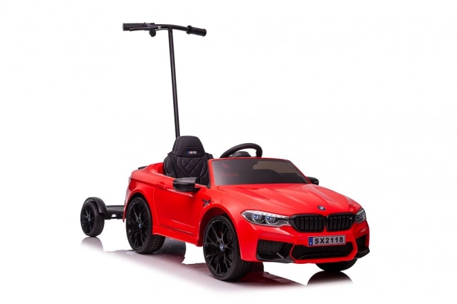 BMW M5 Battery Car with Parents Platform Červeně lakovaný