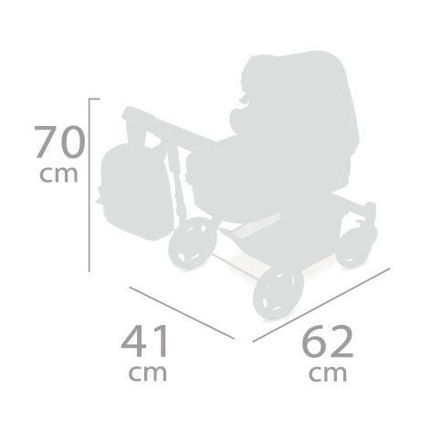 DeCuevas 80541 Skládací kočárek pro panenky 3 v 1 s batůžkem Ocean Fantasy 2021 - 70 cm