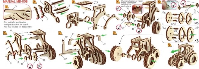 Wooden City 3D puzzle Superfast Traktor