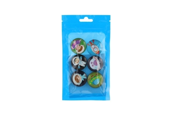 Magnety vesmír 6ks plast 3 barvy v sáčku 9x16cm