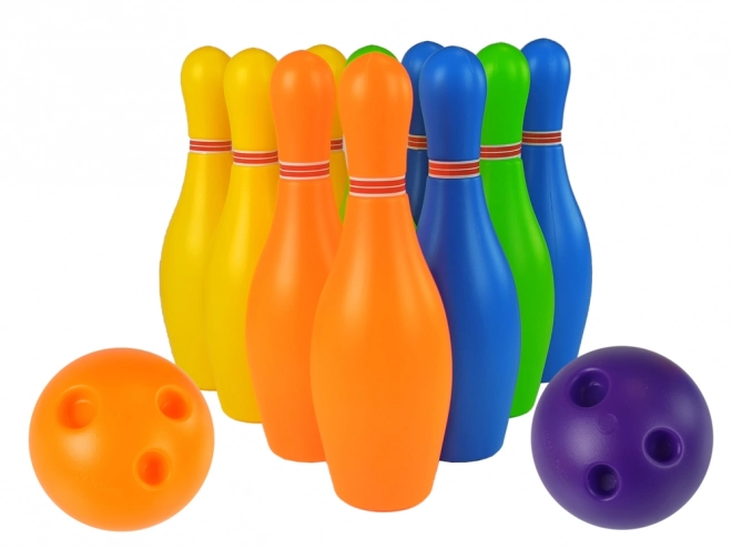 Barevná bowlingová sada 10 ks Koule 26 cm