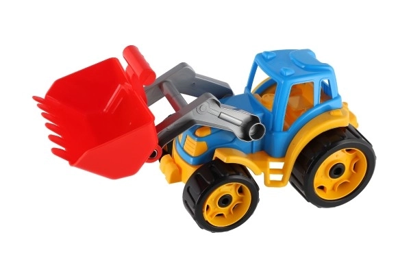 Traktor/nakladač/bagr se lžící plast na volný chod 2 barvy 17x37x17cm 12m+