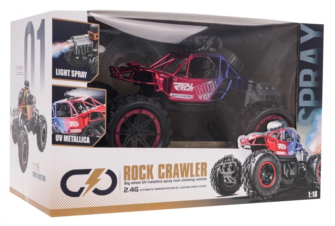 REAL ROCK Crawler s funkcí kouře R/C Červený