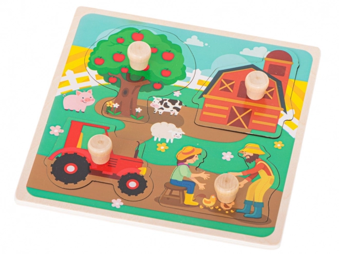 Dřevěné puzzle farma pro nejmenší děti